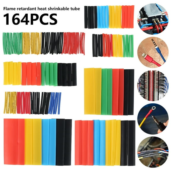 Miuline 164pc Heat Shrink Tubing Tube Sleeve Kit Car Electrical Assorted Cable Wire Wrap