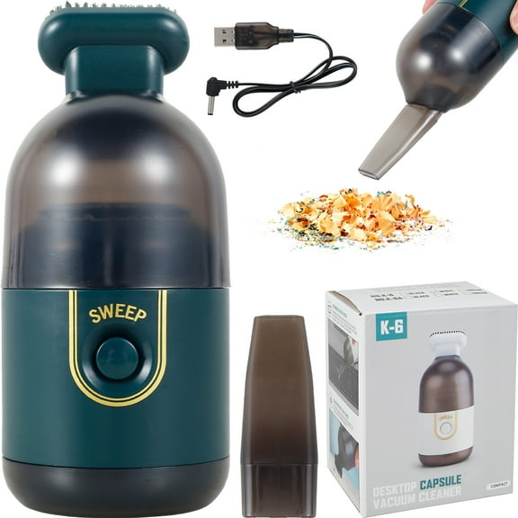 Miuline 2200 pa Desktop Vacuum Cleaner USB Rechargeable Mini Cordless Table Dust Sweeper with Brush Handheld Keyboard Vacuum Cleaner for Home Office Car