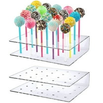 Miuline 2Pack Cake Pop Display Stand,20 Hole Clear Acrylic Lollipop Holder Weddings Baby Showers Birthday Parties Candy Decorative