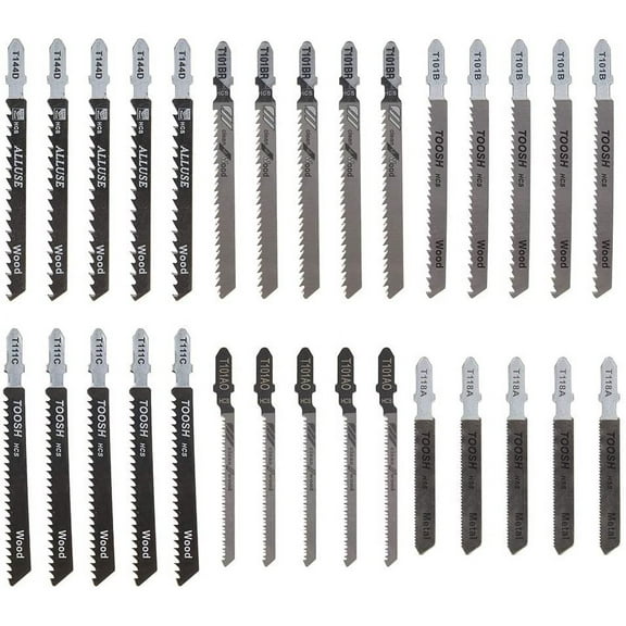 Miuline 30PCS Jigsaw Blades Wood T144D,T118,T101BR,T111C,T101B, T101AO for Cutting Metal, Wood, PVC and Plastic