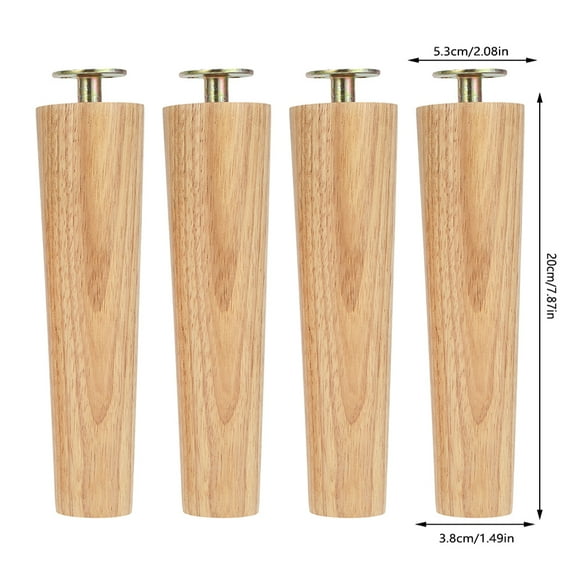 Miuline 4/6/8 Inch Solid Wood Furniture Legs Dresser Legs Sofa Replacement Legs, Mid Century Couch Legs for Bed, Armchair,Cabinet