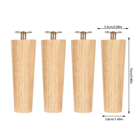 Miuline 4/6/8 Inch Solid Wood Furniture Legs Dresser Legs Sofa Replacement Legs, Mid Century Couch Legs for Bed, Armchair,Cabinet
