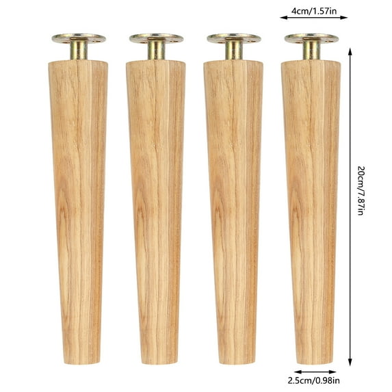 Miuline 4/6/8 Inch Solid Wood Furniture Legs Dresser Legs Sofa Replacement Legs, Mid Century Couch Legs for Bed, Armchair,Cabinet