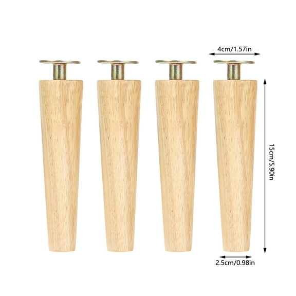 Miuline 4/6/8 Inch Solid Wood Furniture Legs Dresser Legs Sofa Replacement Legs, Mid Century Couch Legs for Bed, Armchair,Cabinet