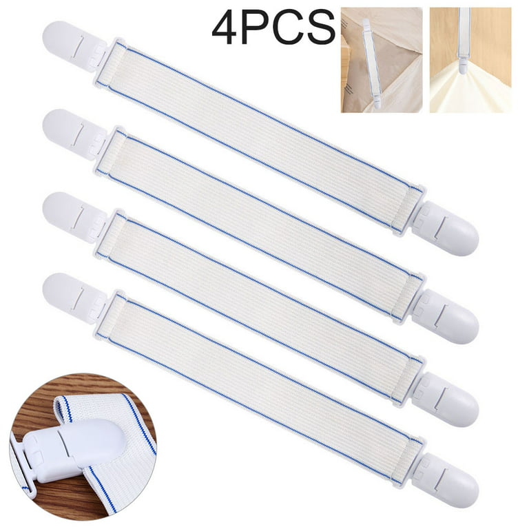 Miuline 4 PCS Sheet Holder Clips Adjustable Corner Bands Suspenders Mattress  Sheets Grippers Holders Straps 