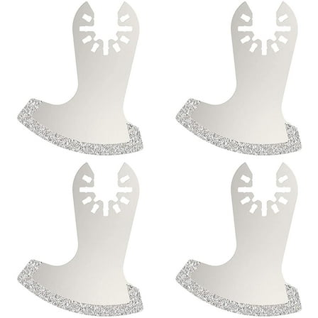 Miuline 4Pcs Diamond Sickle Blades Cutting Accessories Diamond Carbide Oscillating Multitools Saw Cutting Blades for Dewalt Dremel
