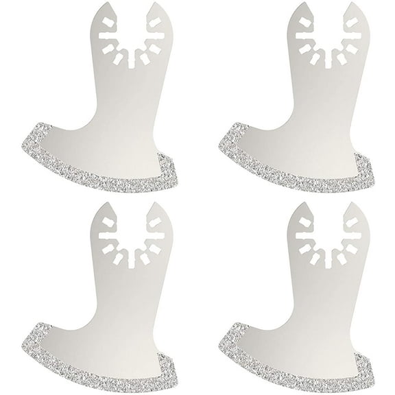 Miuline 4Pcs Diamond Sickle Blades Cutting Accessories Diamond Carbide Oscillating Multitools Saw Cutting Blades for Dewalt Dremel