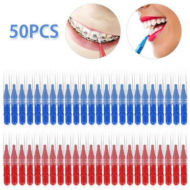 Miuline 50Pcs Interdental Brush 2.5Mm,3Mm Toothpick Tooth Flossing Head Oral Dental Hygiene Brush, Tooth Cleaning Tool