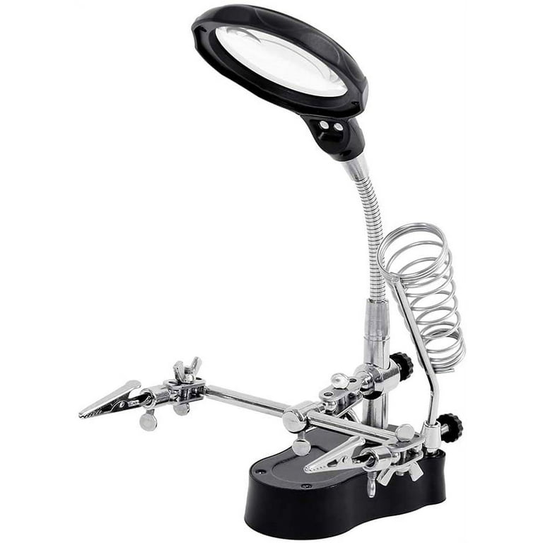 Miuline 5X LED Magnifying Lamp with Light and Clamp Battery