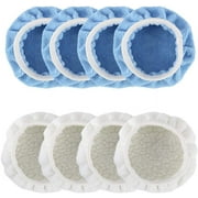 Miuline 8Pcs Car Polisher Pad Bonnet Set Soft Microfiber Polishing Bonnet Buffer Waxer Auto Care Buffing Pad Cover for Car Polisher Buffer Waxers Bonnet (5-6 Inch)