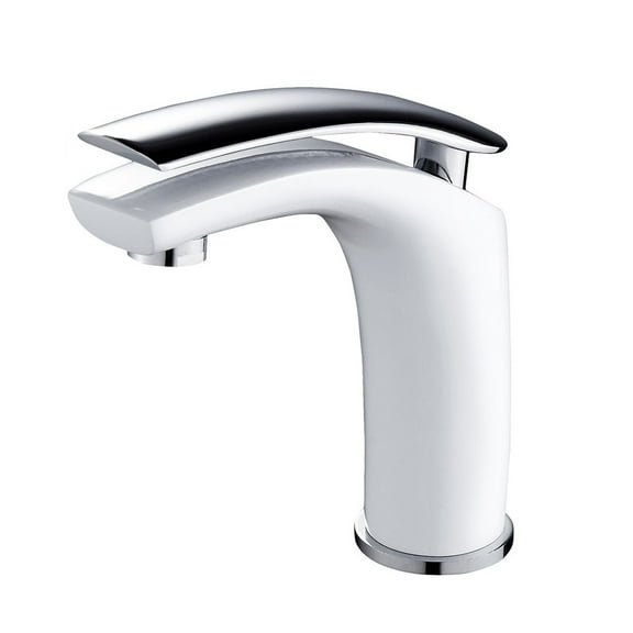 Miuline Bathroom Sink Taps White Basin Sink Mixer Tap Single For Bathroom Countertop Washbasin Mixer