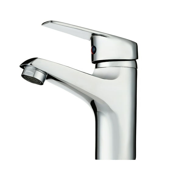 Miuline Bathroom Taps Modern Silver Sink Mixer Tap Single Lever Solid Brass Hot Cold Mixer Basin Faucet, Polished Chrome
