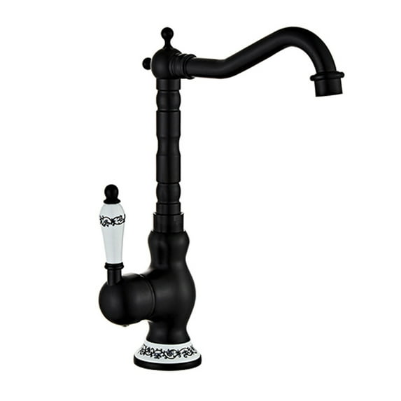 Miuline Brass Kitchen Sink Taps Single Lever Traditional 360 Degree Swivel Mixer Tap Hot Cold Sink Faucet