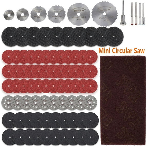 Miuline Cutting Wheel Set for Rotary Tool, 88Pcs HSS Circular Saw Blades Drill Wheels Kit With Mandrels for Dremel