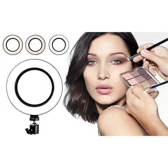 'Miuline Dimmable LED Ring Light， 3 Light Modes， 6.5" / 16cm Soft Lighting， for Selfie， Makeup， YouTube Video Shooting and Photography， USB Powered