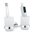 thumbnail image 1 of Miuline Double Toothbrush Holder Chrome Wall Mounted Toothbrush Glass Tumbler Holder Round Bathroom Accessory, 1 of 10