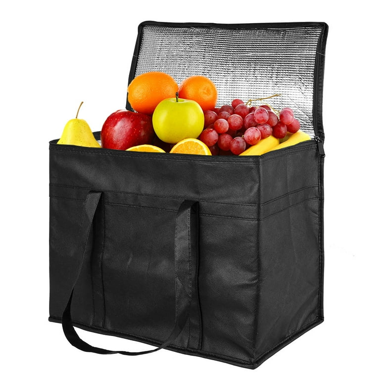 Miuline Insulated Reusable Grocery Shopping Bags Large Picnic Cooler Bag Zipper Top Collapsible Tote Bag
