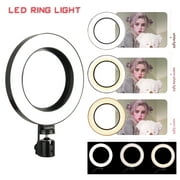 Miuline LED Ring Light with Tripod Stand & Phone Holder, Dimmable Desk Makeup Ring Light,for Live Streaming & YouTube Video