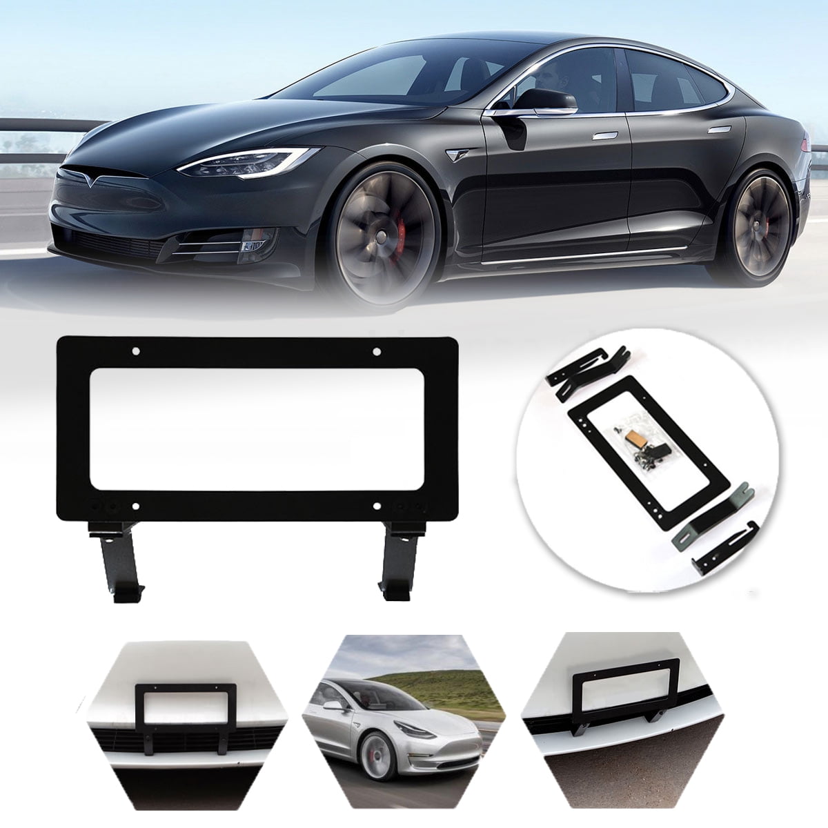 Miuline License Plate Frame for Tesla Model 3 Model Y 20172021 Front