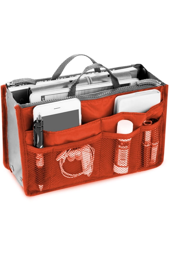 Purse Organizer,Insert Bag Polyester 20L Large Capacity Cosmetic Liner Bag Portable Travel Insert Handbag Pouch For Travel Business