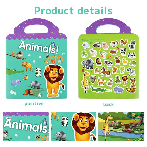 Miuline Reusable Sticker Pad,Removable Toddler Scenes Stickers Book Learning Toys Gift for Boy Girl Age 2+ Years Old