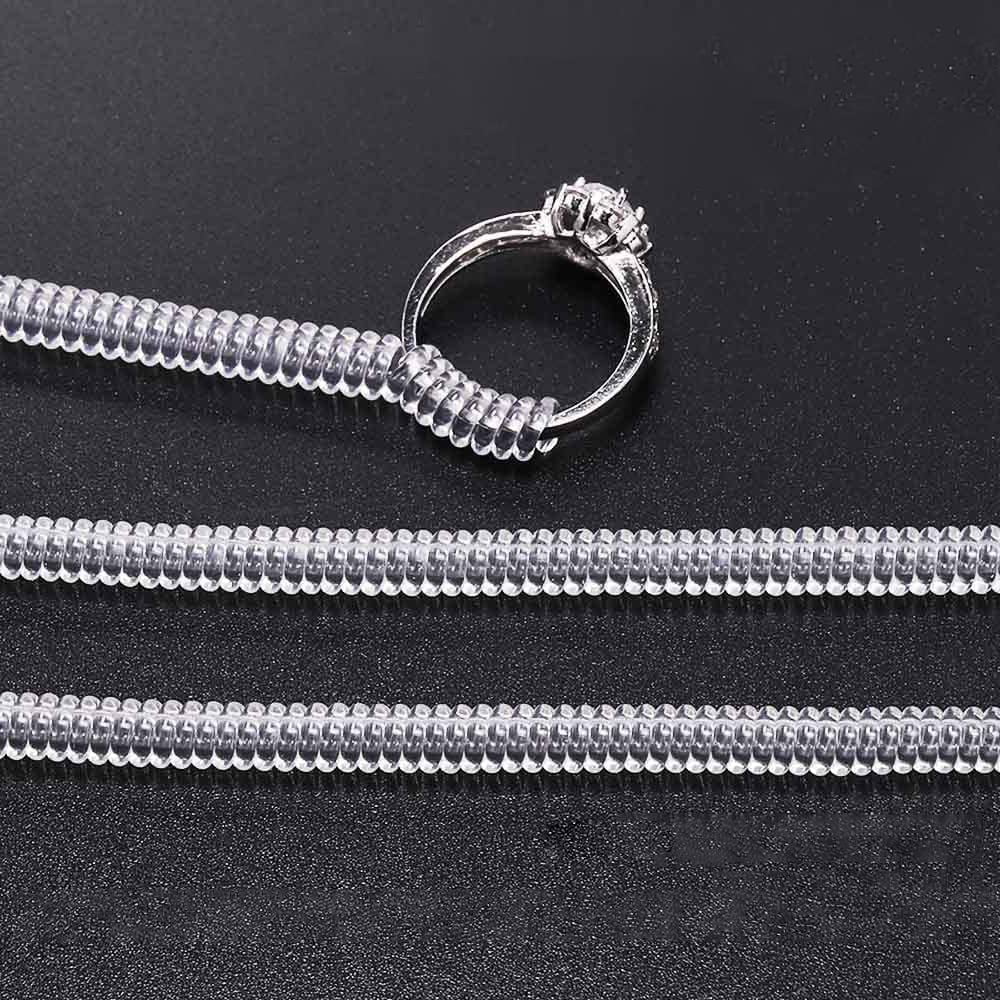 2Pcs Transparent Ring Guard Size Adjuster for Loose Rings Spiral Coil Ring  Fitter Tightener (3MM for Women+5MM for Men) 