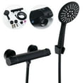 thumbnail image 1 of Miuline Shower System Kit High Pressure Shower Head and Handheld Shower, Matte Black Brass Valve Dual Shower Head Hose, 1 of 10