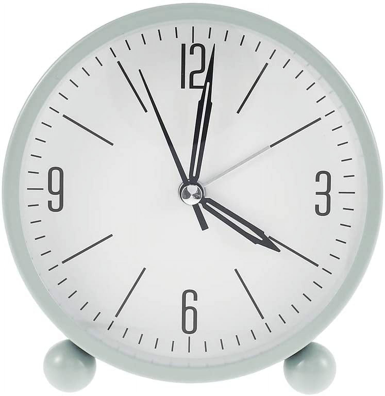 Miuline Silent Alarm Clocks Bedside Non Ticking Battery Powered with