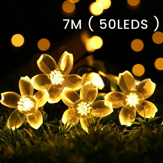 Miuline Solar Christmas Lights 50 LED Solar String Lights Waterproof Solar Fairy Lights for Garden, Patio, Fence, Balcony