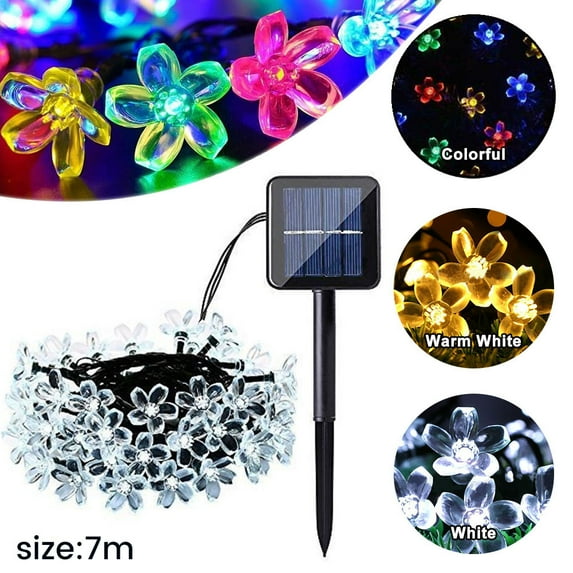 Miuline Solar Christmas Lights 50 LED Solar String Lights Waterproof Solar Fairy Lights for Garden, Patio, Fence, Balcony