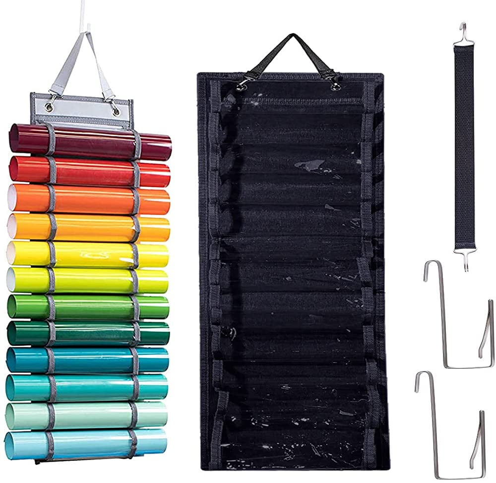 Tunnkit Grey Vinyl Roll Storage Organizer - 36 Pockets, Wall Or Door Mount - View #12