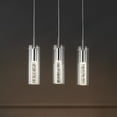 thumbnail image 1 of JONATHAN Y Mium 21.63" 3-Light Modern Style Iron/Crystal/Glass Integrated LED Linear Pendant, Chrome, 1 of 15