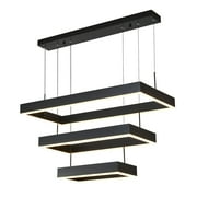 Miumaelv Modern LED Chandelier, Dimmable LED Pendant Ceiling Light with Remote Control Hanging Light Fixture Pendant Lighting for Kitchen Island, Adjustable Ceiling Light Chandelier for Dining Room