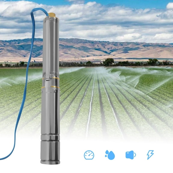 Miumaeov 1.1KW 1.5HP Stainless Steel Submersible Well Pump Submersible Pumps 3" OD Pipe 110V/60HZ 1" Outlet Water Pump with Control Box