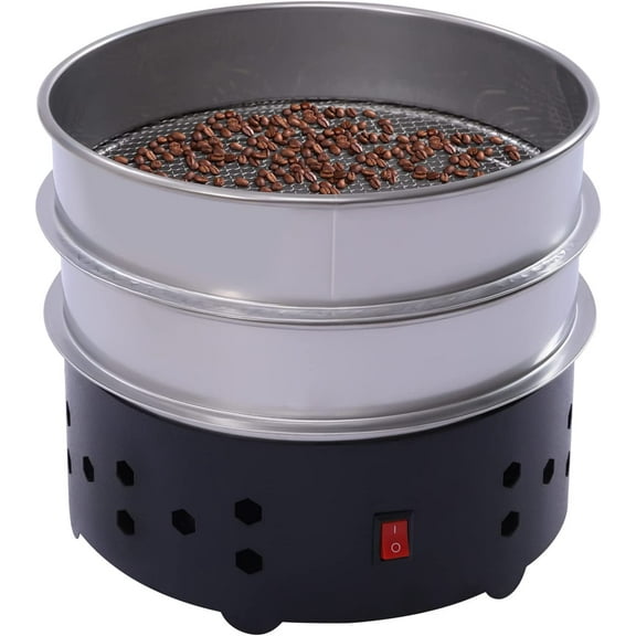 Miumaeov 1.3lb Double Layer Electric Coffee Bean Cooler Home Cooling Machine Black