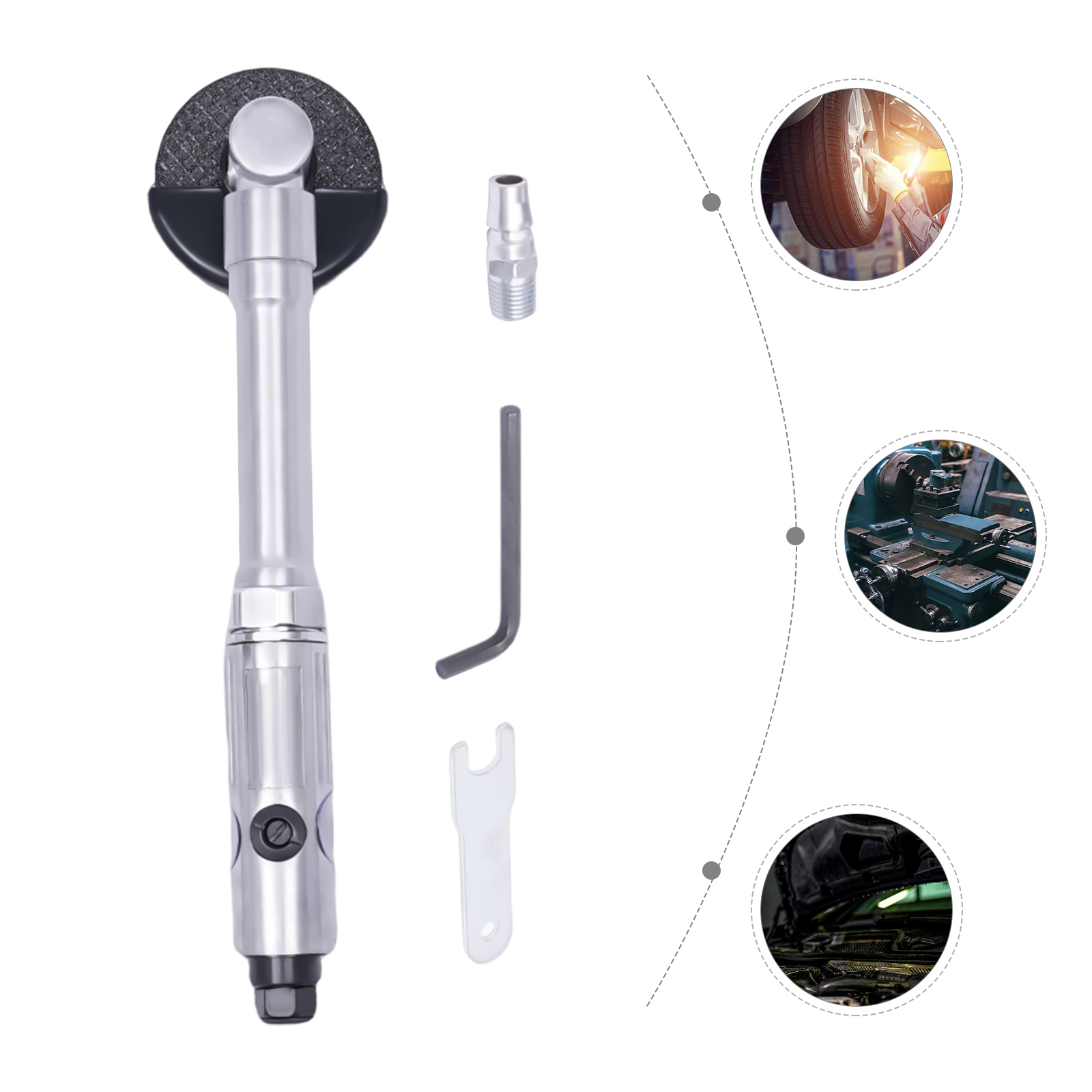Miumaeov 1/4" Air Pneumatic Angle Die Grinder Polisher Cut Off Tool Long Handle Cutting Machine 18000 Rpm
