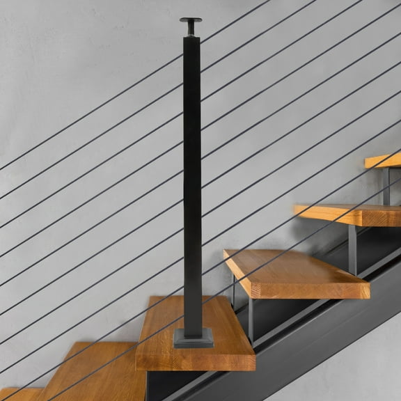 Miumaeov 1/4PCS Cable Railing Post 30°-drilled Stair Post Adjustable Top Angle Line Post Top Mount Stainless Steel Black Deck Cable Railing System