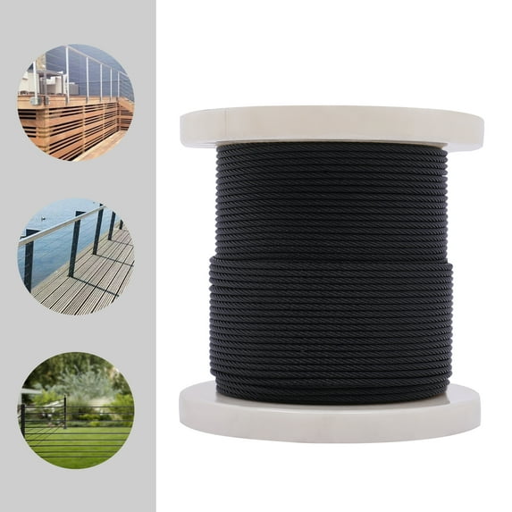 Miumaeov 1/8" Wire Rope 7x7 Strand Stainless Steel Cable Railing Deck Fencing DIY Balustrade Hanging Outdoor Light Guide Wire