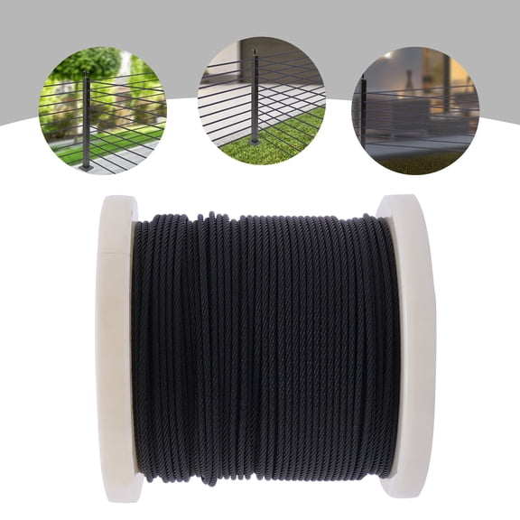 Miumaeov 1/8" Wire Rope 7x7 Strand Stainless Steel Cable Railing Deck Fencing DIY Balustrade Hanging Outdoor Light Guide Wire