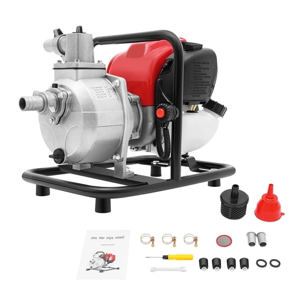 Miumaeov 1 Inch Gas Trash Pump, 38cc 4 Stroke Water Transfer Pump, 35.7 GPM Portable Gasoline Pump for Irrigation Dewatering