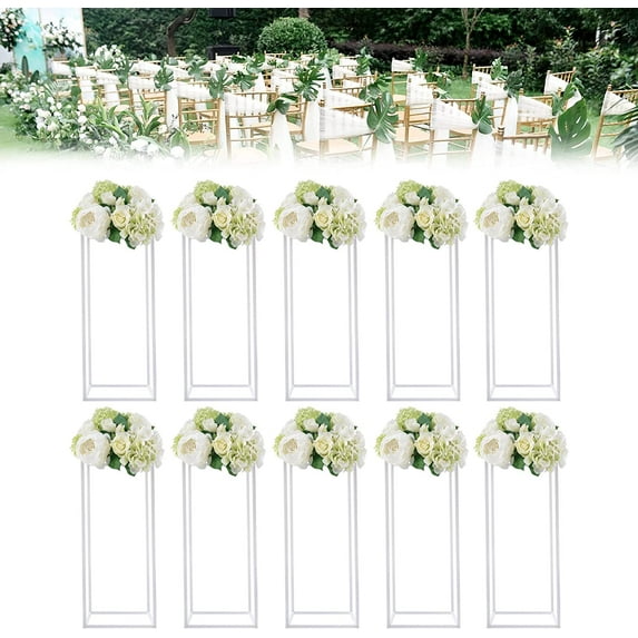 Miumaeov 10 Pcs Wedding Flower Stands Rectangular Display Stand Party Background Decor