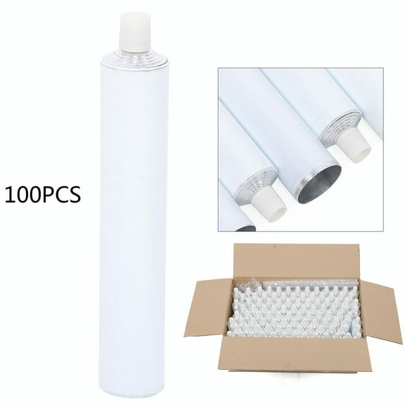 Miumaeov 100Pcs Aluminum Empty Toothpaste Tubes Refillable Travel Toothpaste Tube with Needle Cap