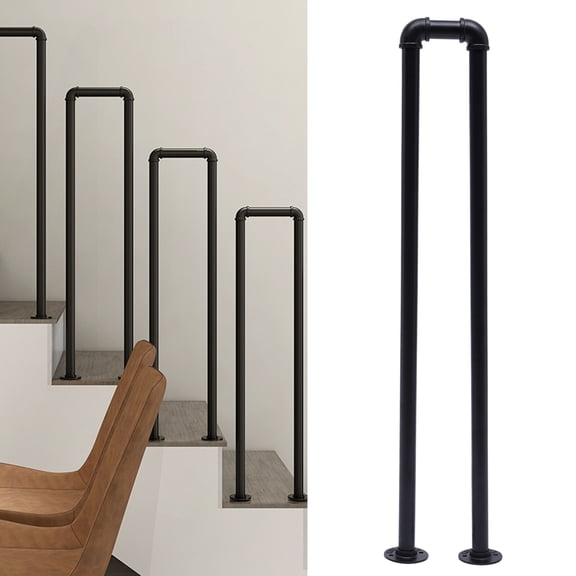 Miumaeov 100cm Retro Non-Slip Safety Stair Handrail Kit U-Shaped Railing Indoor/Outdoor