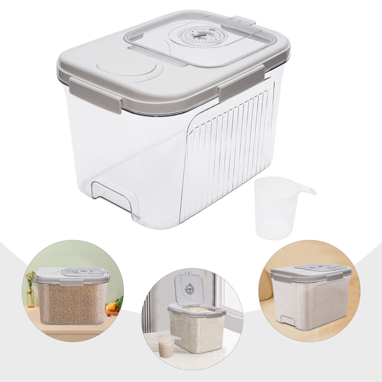 Miumaeov 10kg Large Rice Dispenser Food Storage Container Airtight Box ...