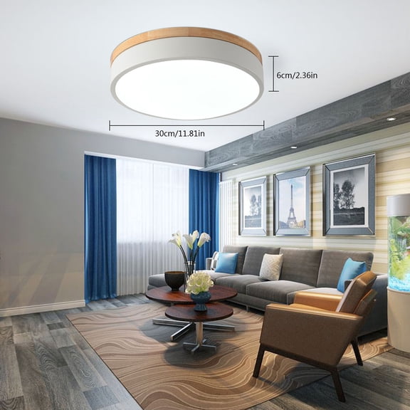 Miumaeov 11.8 Inch LED Flush Mount Ceiling Light 24W 3000K/4000K/6000K Dimmable Round Acrylic Flat Panel Light Minimalist Ceiling Light Fixture for Living Room Dining Room Bedroom Kitchen