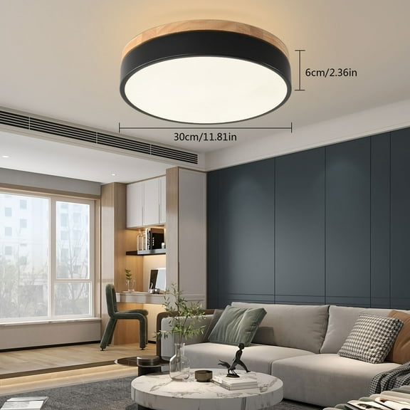 Miumaeov 11.8 Inch LED Flush Mount Ceiling Light 24W 3000K/4000K/6000K Dimmable Round Acrylic Flat Panel Light Minimalist Ceiling Light Fixture for Living Room Dining Room Bedroom Kitchen