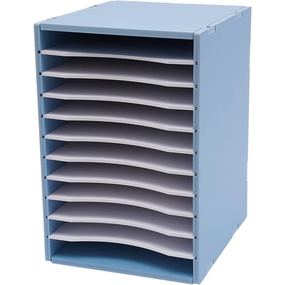 Miumaeov 11 Slots Vertical Desktop Sorter, Mail Organizer Vertical File Organizer Adjustable Shelve Scrapbook Paper Sorter Organizer