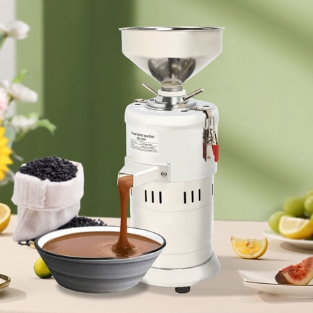 Miumaeov 1100W Commercial Soy Milk Maker Electric Grain Grinder Peanut Butter Maker Sesame Sauce Grinder Automatic Soybean Milk Maker Grinding Capacity 15kg(33lbs)/h