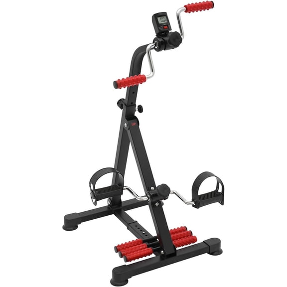 Miumaeov 110LBS Pedal Exerciser Bike for Seniors While Sitting, Hand Arm Leg and Knee Stroke Recovery Fitness Bike for Seniors, Elderly physical therapy sit exerciser with LCD Screen