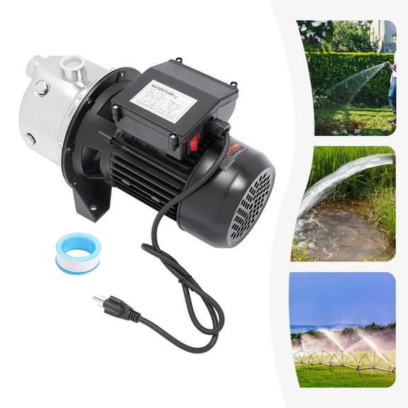 Miumaeov 110V 1.6HP Portable Shallow Well Pump Draining Irrigation Pump Lawn Water Pump 1.2KW